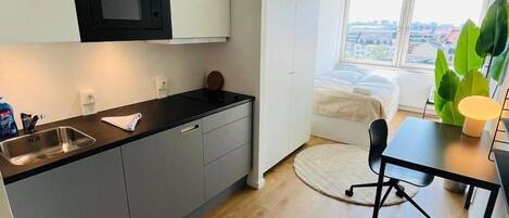 1 habitación, escritorio, tabla de planchar con plancha y wifi