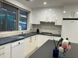 Microwave, oven, stovetop, dishwasher