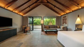 Forest Cottages | Living area | 55-inch Smart TV with cable channels, Netflix, books