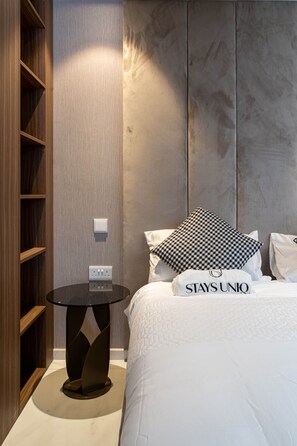 1 bedroom, iron/ironing board, free WiFi, bed sheets - Mercury Suite Designer Apartment with Pool Access (San Ġiljan)