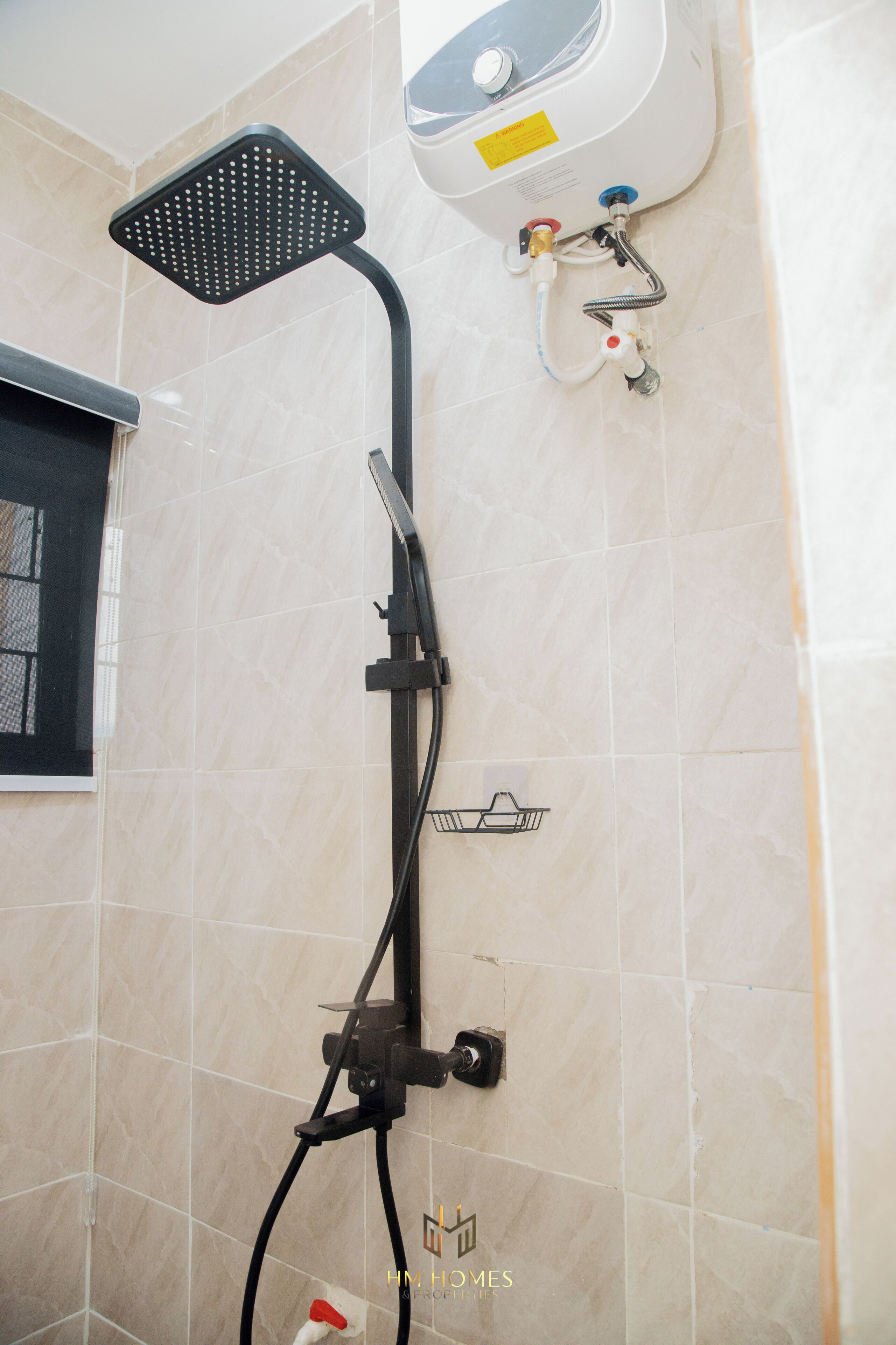 Shower, towels, toilet paper