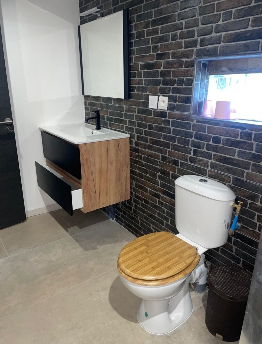 Shower, soap, toilet paper