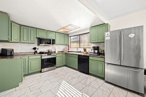 Microwave, oven, stovetop, dishwasher