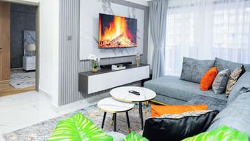 Superior Apartment, 2 Bedrooms, Balcony, City View | Living area