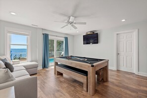 TV, foosball, table tennis