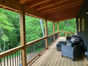 Terrace/patio - The Bears Den, cozy 2 bedroom newly built home in the mountains. (Robbinsville)
