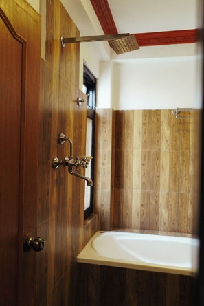 Luxury Room, Hill View | Bathroom | Shower, towels, soap, shampoo - Eco Home Kathmandu Hotel (Nagarjun)