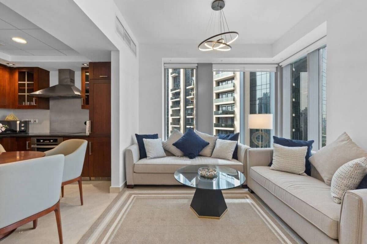 Luxury Apartment, 2 Bedrooms, City View | Living area | 43-inch Smart TV with digital channels, Netflix, streaming services