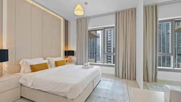 Luxury Apartment, 2 Bedrooms, City View | In-room safe, blackout drapes, soundproofing, iron/ironing board