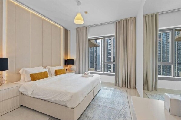 Luxury Apartment, 2 Bedrooms, City View | In-room safe, blackout drapes, soundproofing, iron/ironing board