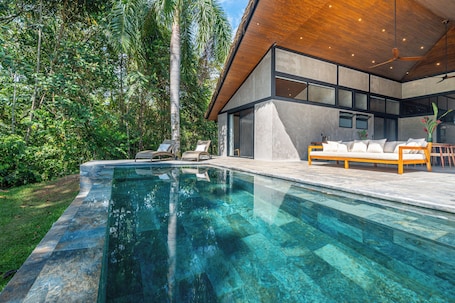 Luxury Quadruple Room, Private Pool, Mountain View | Down comforters, pillowtop beds, in-room safe, desk