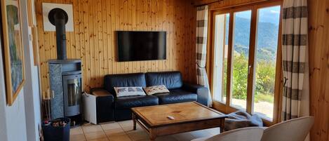 Televisión, chimenea