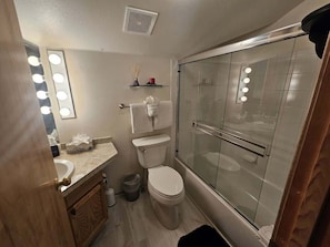Shower, hair dryer