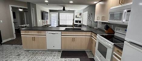 Microwave, oven, stovetop, dishwasher