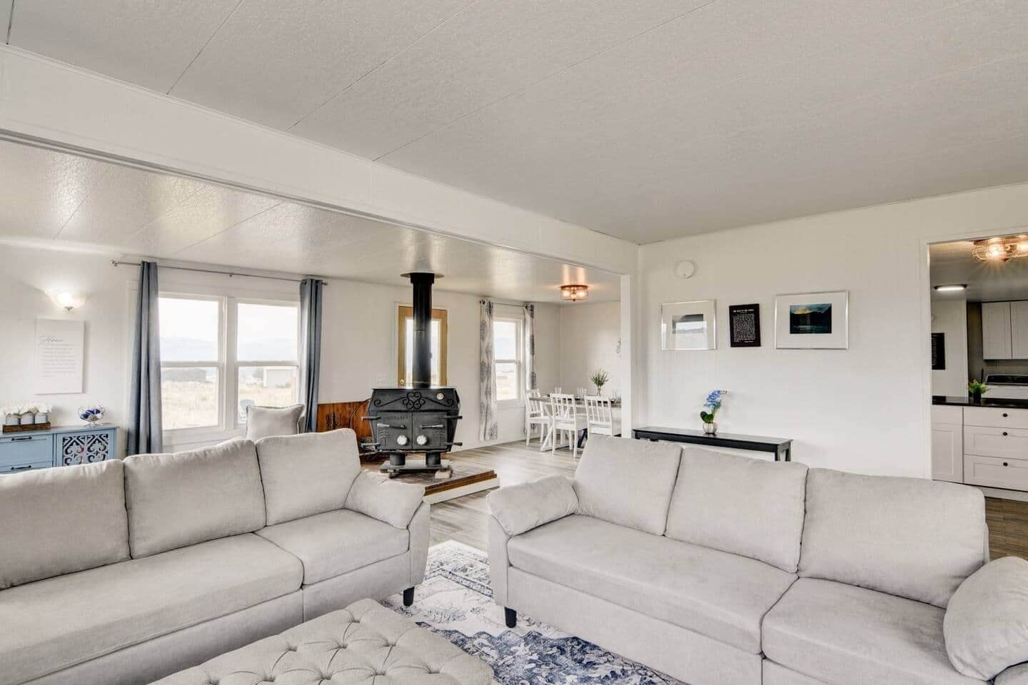 TV connectée, cheminée, lecteur de DVD