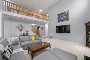 House, Multiple Beds, Patio, Garden View (Pickerington Haven) | Living area | 65-inch flat-screen TV with digital channels