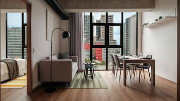 TV, foosball, offices