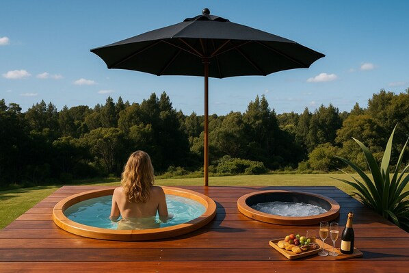 Outdoor spa tub