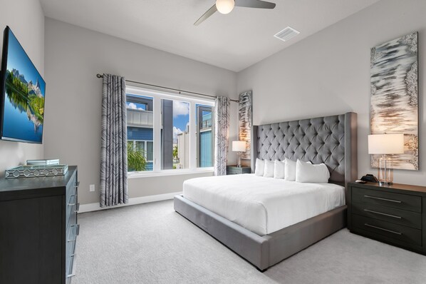 5 bedrooms, in-room safe, iron/ironing board, travel cot