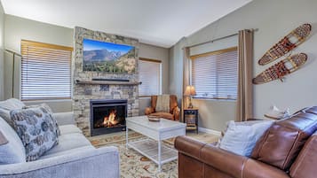 Smart TV, fireplace, computer monitors, printers