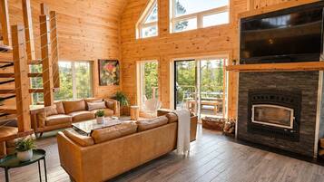 TV, fireplace, offices