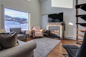 TV, fireplace, offices