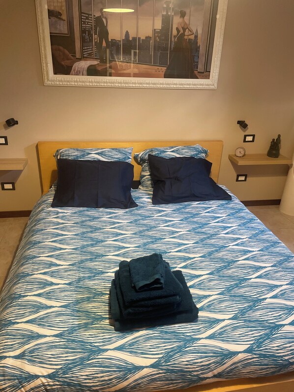 1 غرفة نوم وواي فاي وملاءات أسرّة