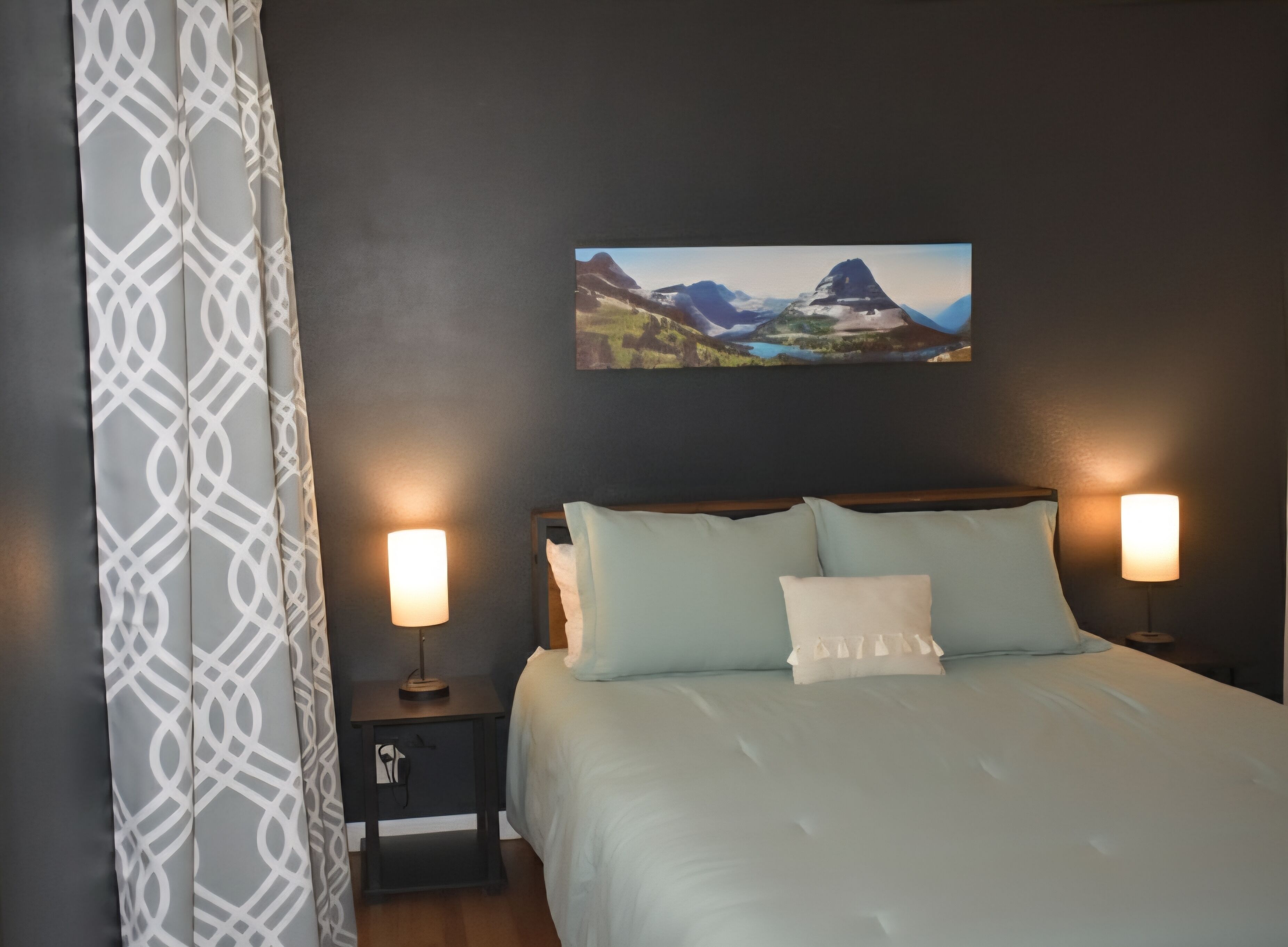 3 chambres, bureau, fer et planche à repasser, lit parapluie