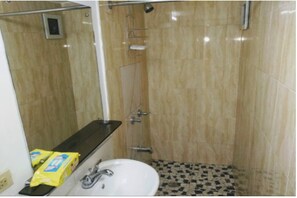Shower, soap, toilet paper