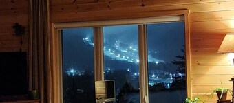 Large Chalet Cabin overlooking downtown Fort Kent! Right on the trails!