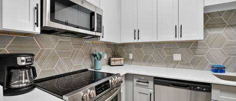 Apartment, 1 Schlafzimmer | Eigene Küche | Kühlschrank, Ofen, Wasserkocher mit Kaffee-/Teezubehör, Toaster