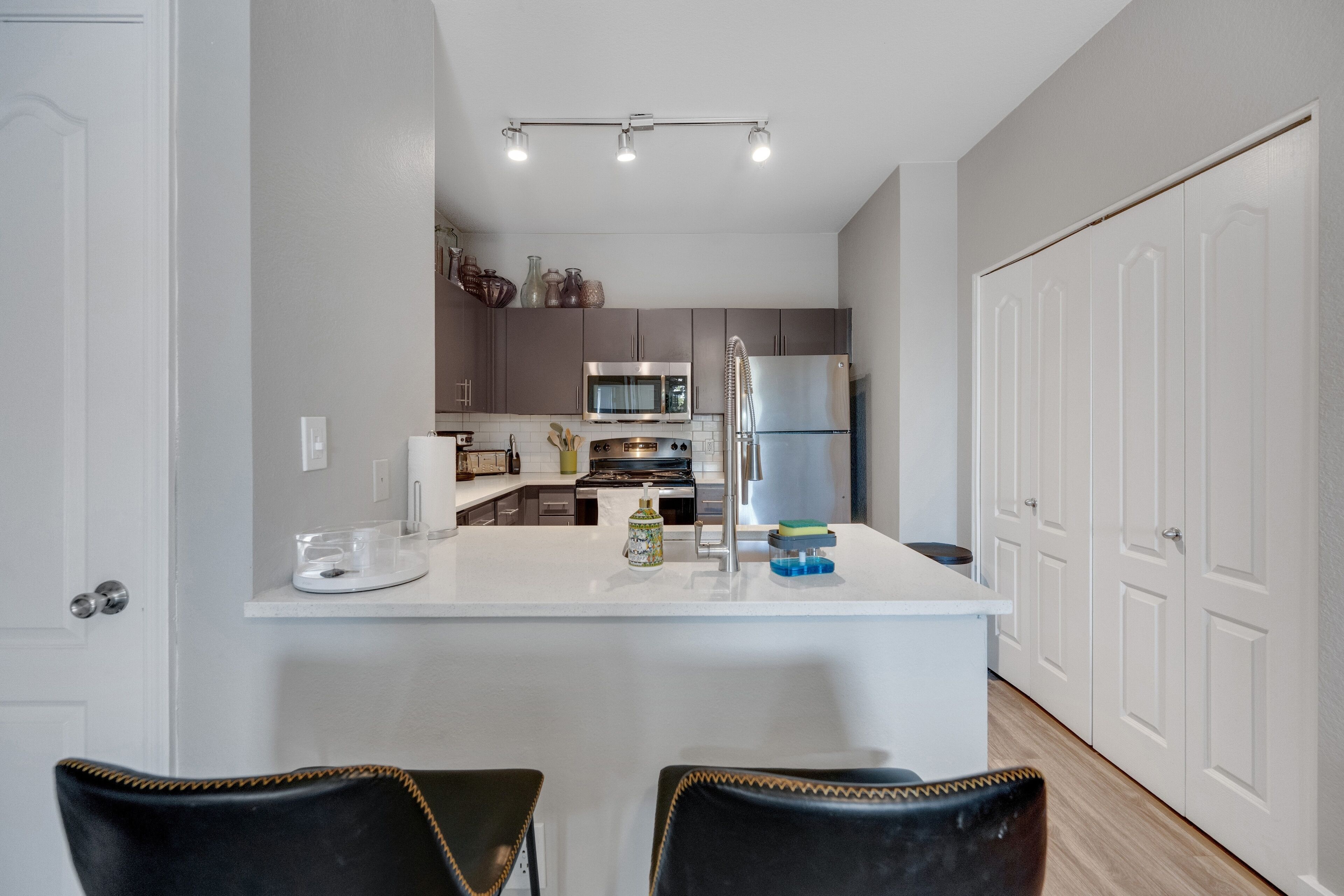 Departamento, 1 habitación | Cocina privada | Refrigerador, horno, cafetera y tetera y tostadora 