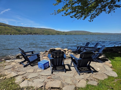 Peaceful lake front home with amazing views.