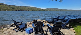 Peaceful lake front home with amazing views.