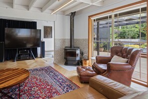 TV, fireplace, stereo