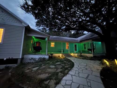 Pet Friendly Rustic Farmhouse 7 Miles to Round Top on 33 Acres with Big Red Barn