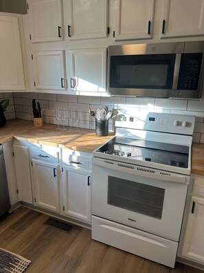Microwave, oven, stovetop, dishwasher