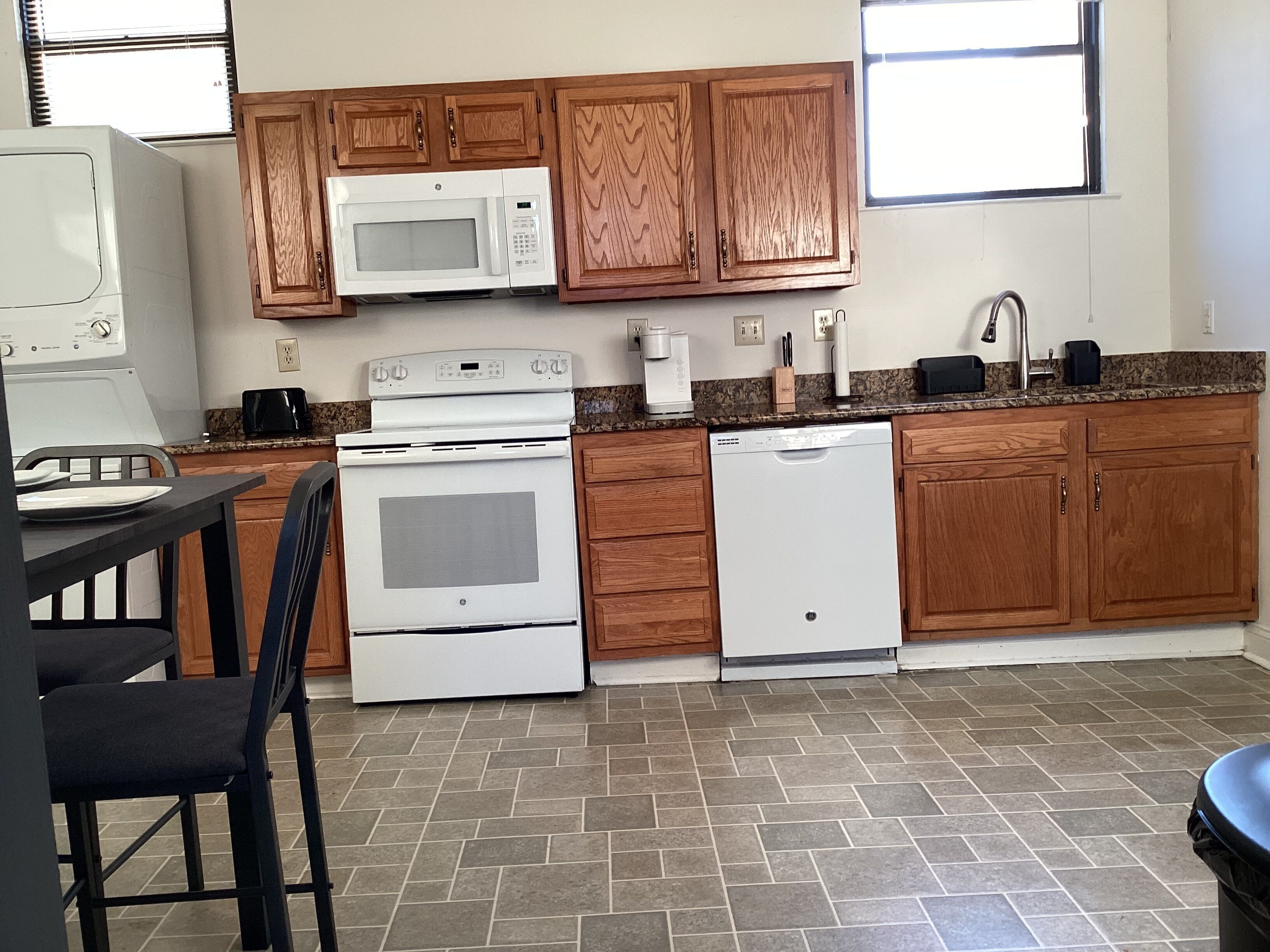 Microwave, oven, stovetop, dishwasher