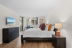 2 habitaciones, tabla de planchar con plancha y cuna de viaje