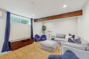 TV, fireplace, ping pong