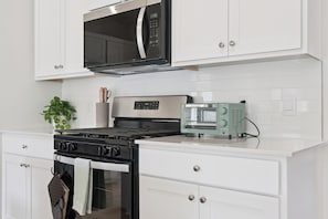 Microwave, oven, stovetop, dishwasher