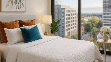 2 bedrooms, desk, iron/ironing board, travel cot