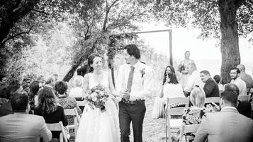 Outdoor banquet area