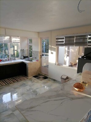 Private kitchen - Villa Orchidee, a charming 2 bedroom appartment in Trou aux Biches. (Trou aux Biches)