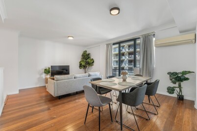 East Perth 2 Bedroom modern apartment with pool  gym and free parking undercover