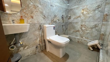 Towels, soap, toilet paper