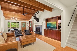 Smart TV, fireplace, video games, table football