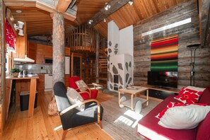 Living area - Villa Talvikolo - Spacious 2BR Cabin with Sauna (Ruka)