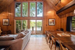 TV connectée, cheminée, livres