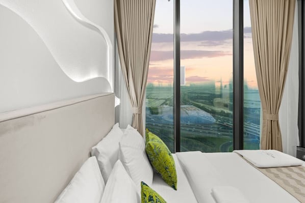 2 bedrooms, in-room safe, iron/ironing board, travel crib